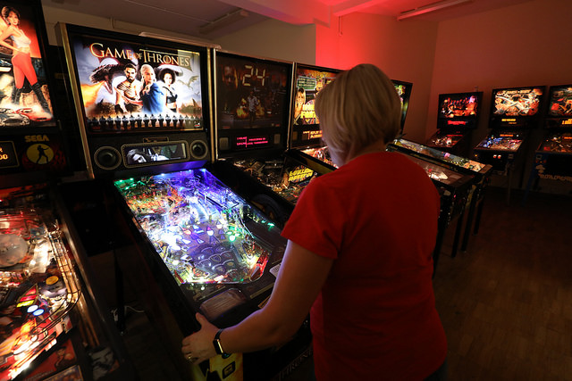 Guests enjoying the games at Pinball Republic London